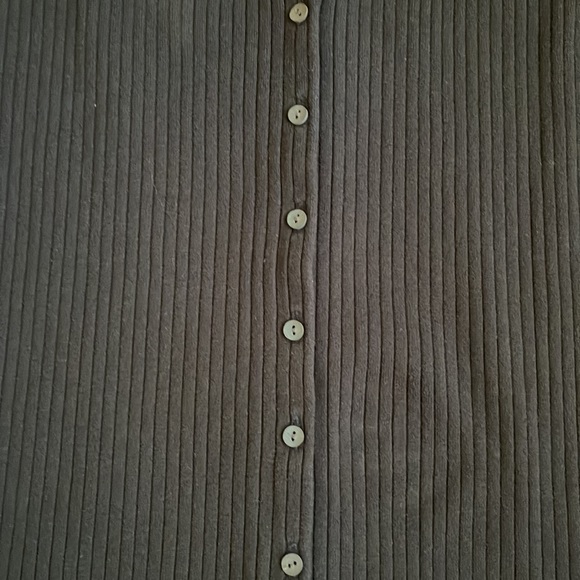 Madewell Black ribbed shirt sleeve button front dress, xs - Picture 3 of 4